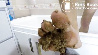 Femdom Scat with foot domination