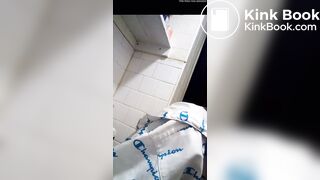 Ebony poops on toilet