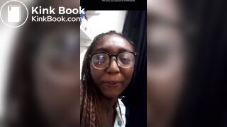 Ebony poops on toilet