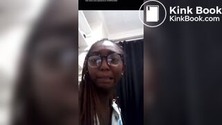 Ebony poops on toilet