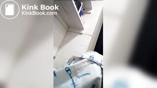 Ebony poops on toilet