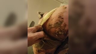 playing inside shitty panties and pussy