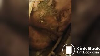 playing inside shitty panties and pussy