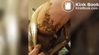 playing inside shitty panties and pussy