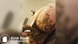 playing inside shitty panties and pussy