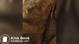 playing inside shitty panties and pussy