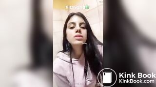 Gorgeous Latina pooping at a party