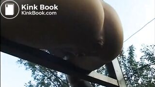 Pooping a good one outdoor