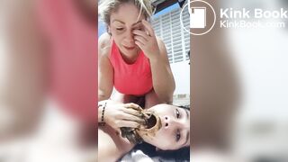 lesbian shit and squirt in friend mouth