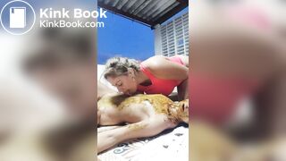 lesbian shit and squirt in friend mouth