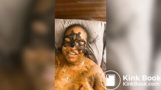 A happy shit eater guzzling piss and wallowing in filth