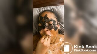 A happy shit eater guzzling piss and wallowing in filth