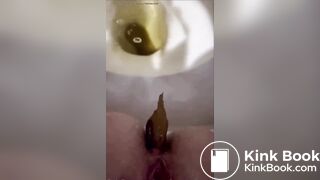 Amateur girl shits in toilet pov