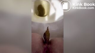 Amateur girl shits in toilet pov