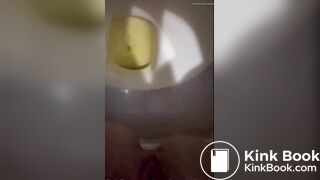 Amateur girl shits in toilet pov