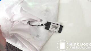 she tried on things in the store and made them dirty