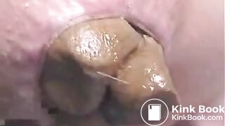 Japanese girl pooping fat log