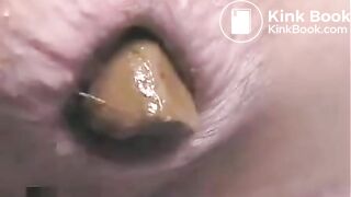 Japanese girl pooping fat log