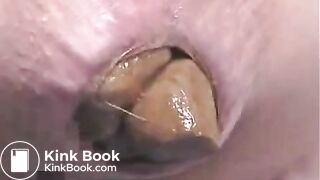 Japanese girl pooping fat log