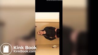 Hot blonde poops on toilet