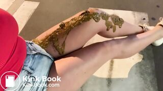 in the parking lot, the guy helped his girlfriend wash