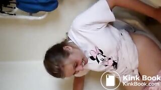 European chick toilet pooping