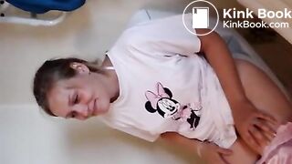 European chick toilet pooping