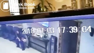 Desperate Fat Woman Shits In Office Garbage Can