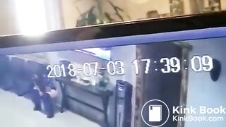 Desperate Fat Woman Shits In Office Garbage Can