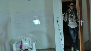 the girl brought a surprise to the slave in herself