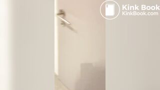 Fat ass pooing in toilet