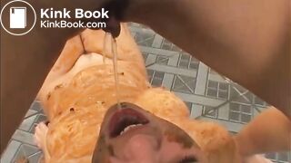 Girl pisses in her mouth