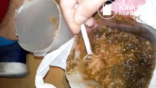 Real scat feeding amateur beauty slave girl