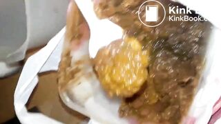 Real scat feeding amateur beauty slave girl