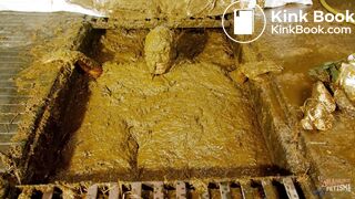 Betty submerges in cowshit during her workout