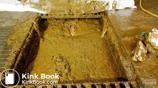 Betty submerges in cowshit during her workout