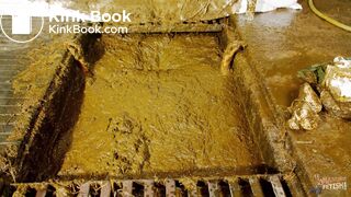 Betty submerges in cowshit during her workout