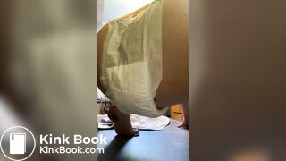 Bbw pig ties doggy diaper around her and shits