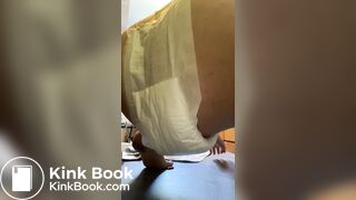 Bbw pig ties doggy diaper around her and shits