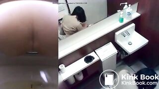 Japanese girl shitting on toilet