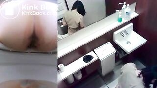 Japanese girl shitting on toilet