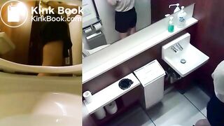 Japanese girl shitting on toilet