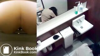 Japanese girl shitting on toilet