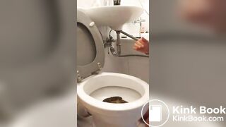 She eats shit from the toilets