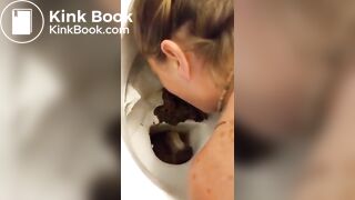 She eats shit from the toilets