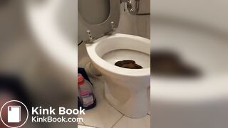 She eats shit from the toilets