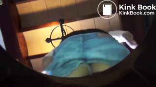 In the giantess toilet