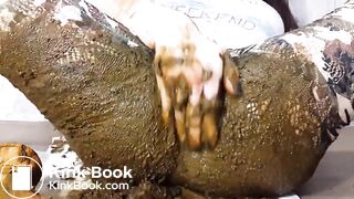 brunette girl shitting camos