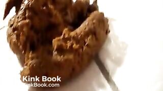 skinny girl does a perfect soft serve shit