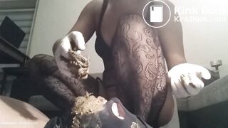 Toilet slave love to eat her mistress wastes